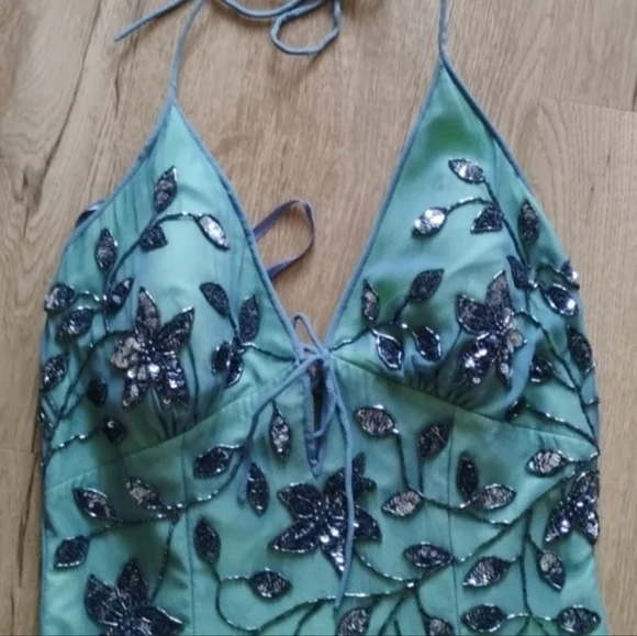 Elegant Green Floral Women's Dress - Picture 3 of 12